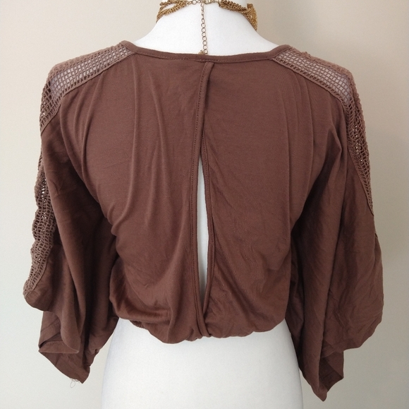 Rue21 Brownish Tan V Neck Crop Top | Size S - Picture 5 of 9